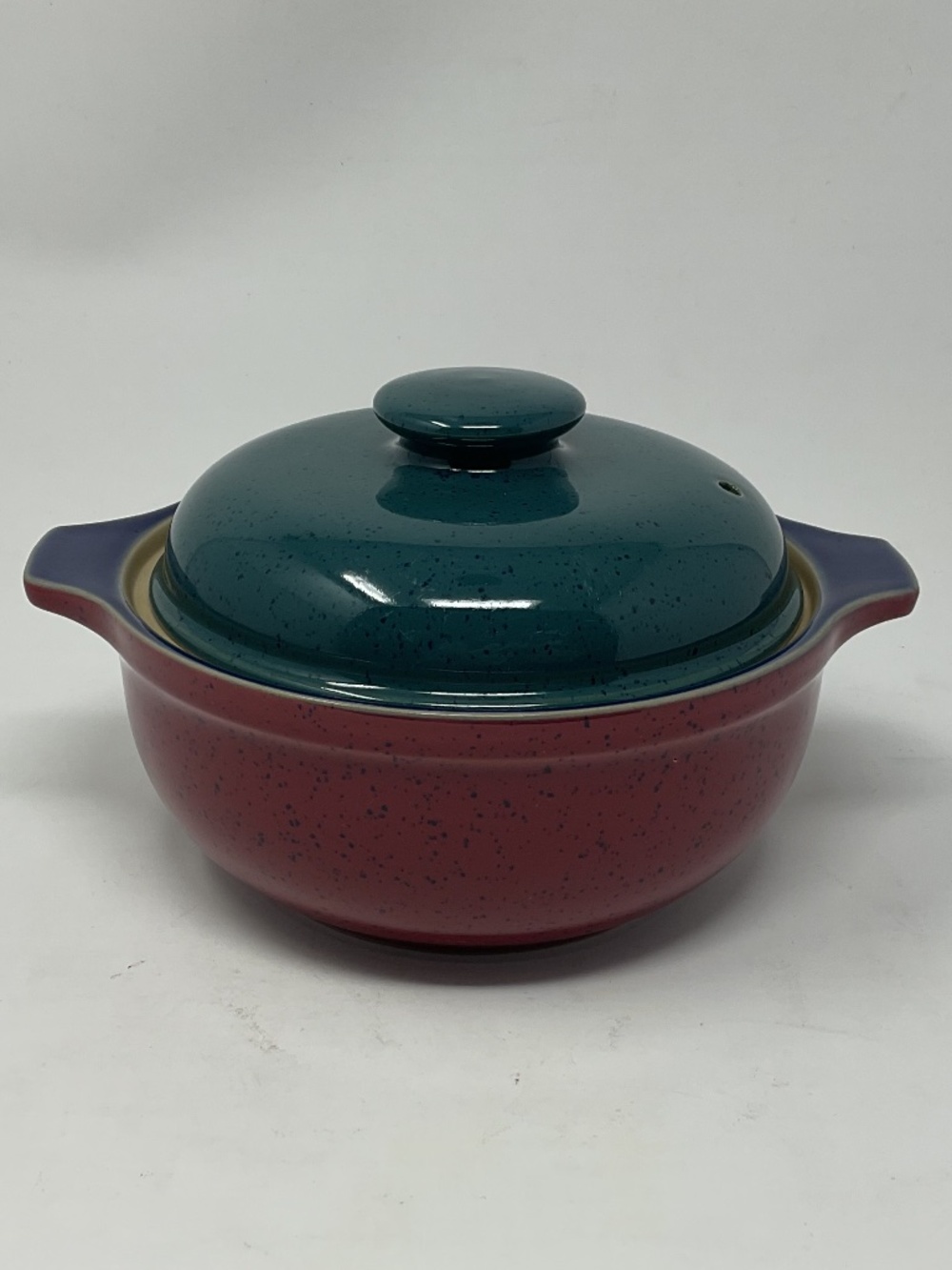 Denby Harlequin (retired) Stoneware Round Covered Casserole Baking Dish